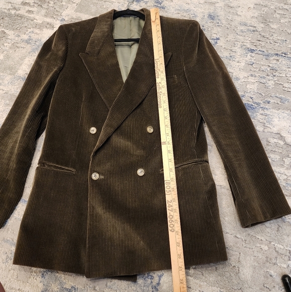 Men's Brown Double-Breasted Blazer - Picture 15 of 16